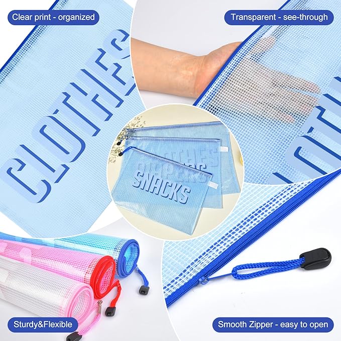 3pcs Hospital Bag Organizing Pouches for Labor and Delivery, Maternity Essentials Diaper Bag Organizer for Mom Travel (Blue, Large)