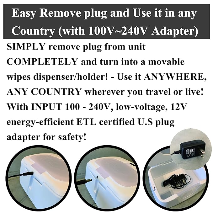 Baby Wet Wipe Warmer and Wet Wipe Dispenser, Advanced Features - 4 Bright Auto Off LED Ample Lights for Nighttime Changes, Dual Heat for Baby's Comfort, Improved Design and Only at Amazon