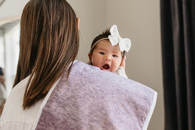 Copper Pearl Premium Baby Burp Cloths - 3-Pack Large Cotton Burp Cloths, Extra Soft Spit Up Rags with 3 Absorbent Layers, Perfect for Baby Boy and Baby Girl Gifts (21" x 10" Size, Lacie Set)