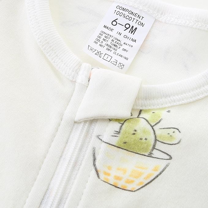 Baby Boy Girl Romper Short Sleeve 100% Cotton Bodysuit Outfits 2 Way Zipper Jumpsuit