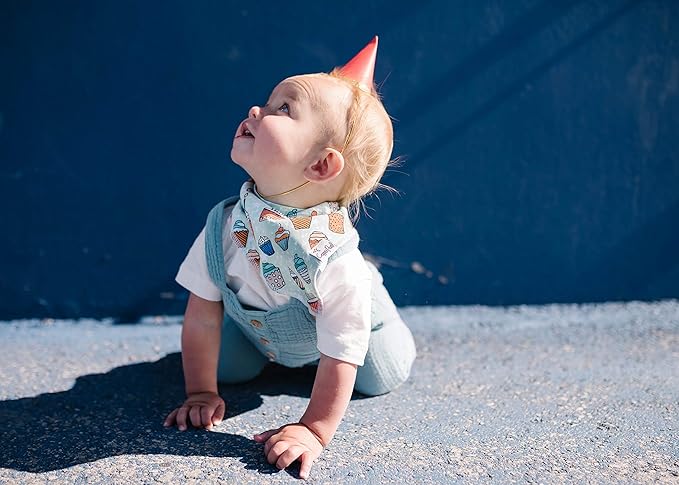 Copper Pearl Baby Bandana Drool Bibs for Drooling and Teething 2-Pack Gift Set “Confetti