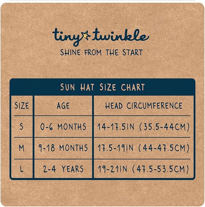 Tiny Twinkle Sun Protection Baby Flap Hat with UPF 50+ Sun Protection for Baby and Toddler Boys and Girls