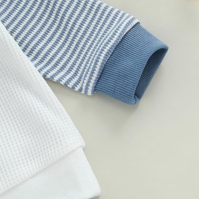 CIYCUIT Toddler Baby Boy Outfits Striped Sweatshirt Pants Clothes Set