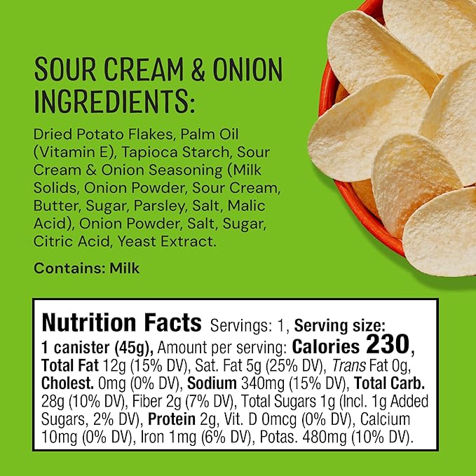 The Good Crisp Company, Good Crisps Minis (Sour Cream and Onion, 1.6 Ounce, Pack of 12) Non-GMO, Allergen Friendly, Potato Chip Snack Pack, Gluten Free Snacks