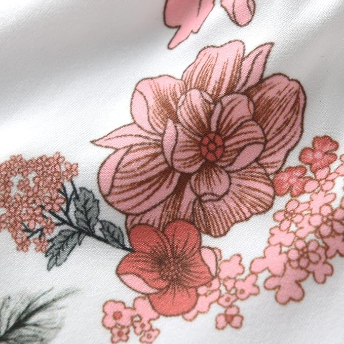 3PCS Baby Girl Clothes Ruffle Floral Shirt Tops Pants Headband Outfit Sets