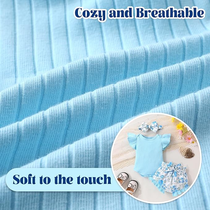 Tiny Cutey Newborn Infant Baby Girl Clothes Romper Floral Shorts Set Summer Outfits Baby Girls' Clothing