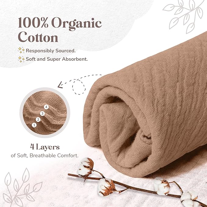 Mikito Organic Cotton Baby Muslin Lovey Bunny - Oeko-TEX & GOTS Certified - Security Blanket & Perfect Loveys for Babies - Unisex New Baby Gift for Ultimate Comfort & Peaceful Dreams