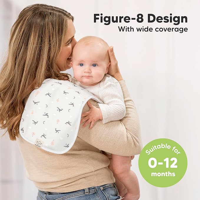 Organic Burp Cloths Baby Boy & Girl - 5-Pack Super Absorbent Cotton Burping Cloths for Babies, Soft & Plush Newborn Spit Up Rags, Infant Towels for Milk Spit Up, Unisex, Large 21" x 10" (Marine Muse)