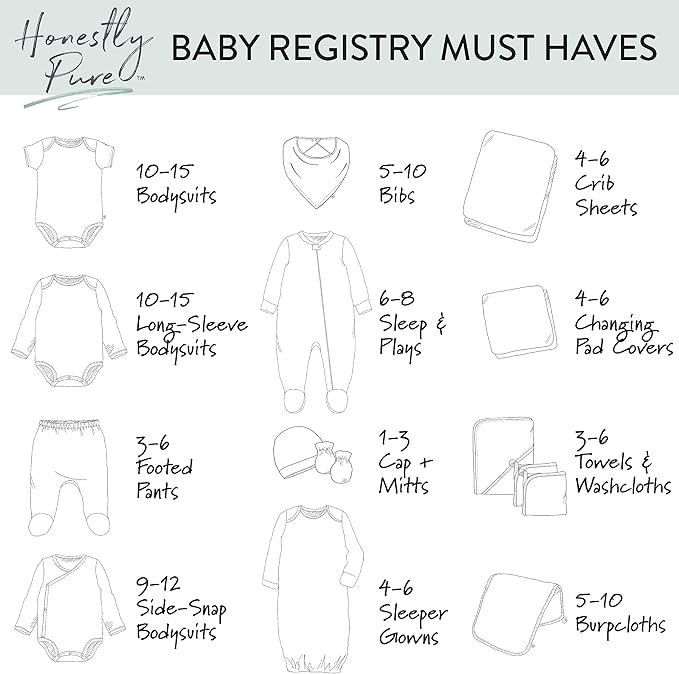 HonestBaby Organic Cotton Multi-layer Burp Cloths Multipack, 4-Pack Blue Painted Buffalo Check, One Size