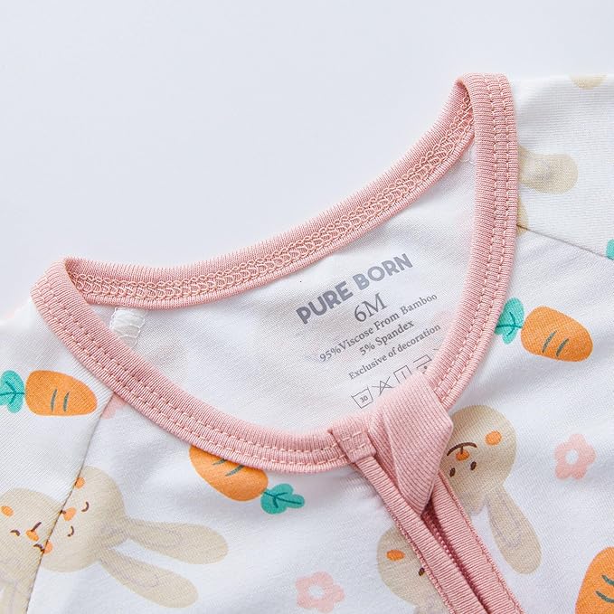 pureborn Baby Infant Boys Girls Sleeper Snug Fit Viscose from Bamboo Pajamas 0-24 Months