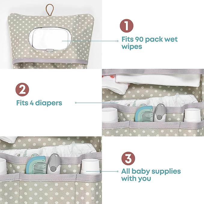 HAMUR Baby Diaper Bag Organizer – Travel-Friendly, Compact & Foldable | Stroller Pouch for Newborn Essentials – Must-Have for Boys & Girls (Leaves)