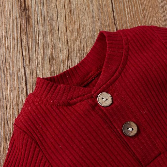 CIYCUIT Newborn Baby Boy Clothes Ribbed Knit Long Sleeve Bodysuit Pants 2-Piece Fall Winter Outfits