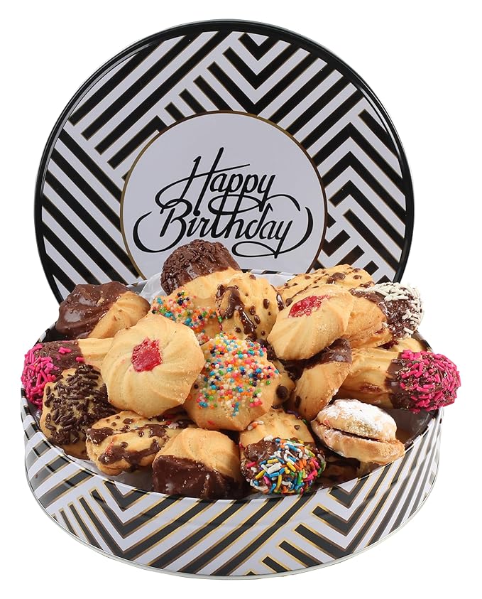 Happy Birthday Cookies - Bakery Fresh Assorted Cookie Gift Basket - Gourmet Food Gifting (Italian Cookies)