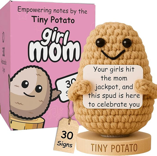 Got you a little something Girl Mom Gifts for Women - Cute Positive Crochet Potato with 30 Empowering Cards for a Mother of Daughters - New Mom Gifts for Women After Birth Ideas for 1st Time Mothers