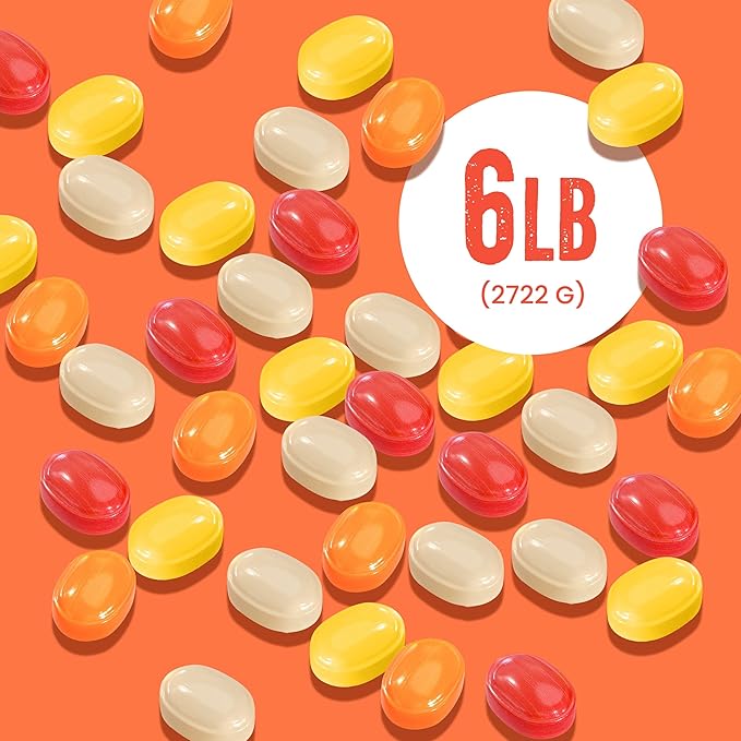Assorted Fruit Hard Candy Individually Wrapped by Cambie, 6 lbs of Fruit Candy with a Deliciously Sweet Hard Exterior with a Soft, Decadent Filled Center