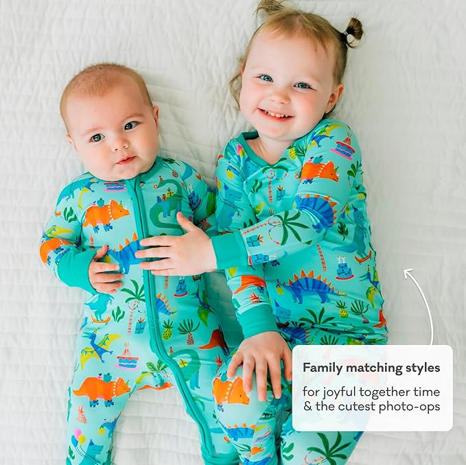 Little Sleepies Two-Piece Pajama Set for Boys & Girls, Soft Viscose from Bamboo Toddler Pajamas for Kids, Family Matching PJs