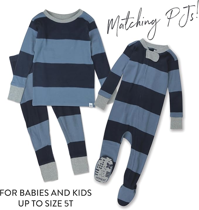 HonestBaby 2-Piece Pajamas Sleepwear Pjs 100% Organic Cotton for Baby, Toddler, Kids, Boy