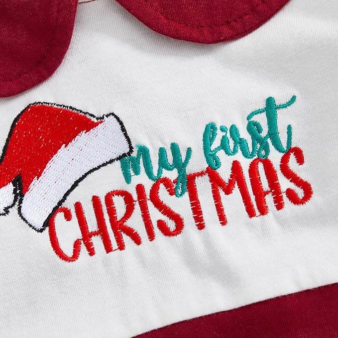 woshilaocai Baby Fall Outfit Boy Girl Plaid Embroidered Collar Romper Footie Infant Halloween Clothes