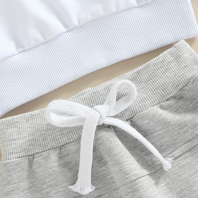 2Pcs Baby Boys Hoodie Tops Pants Set Dinosaur Deer Print Sweatsuit Fall Winter Outfits