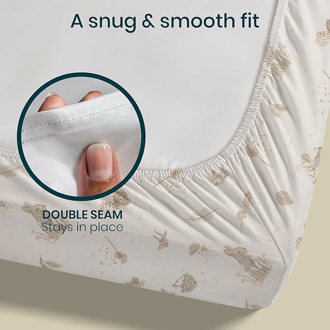 Tutti Bambini Premium Bassinet Sheets (2 Pack) - Soft & Breathable Bamboo Viscose Jersey, Double-Strength Bedside Sleeper Sheets, Fits Mattresses from 20.8 x 31.5 in to 23.6 x 35.4 in (Cocoon)