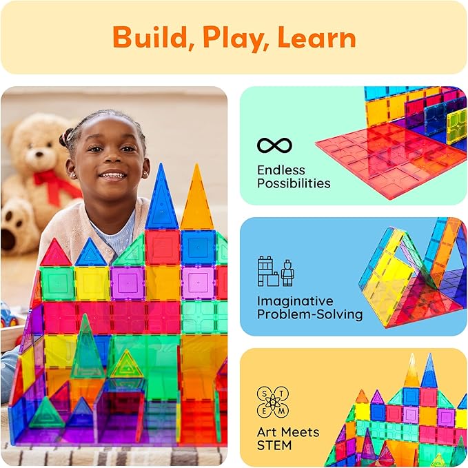 PicassoTiles 12pc Supersized Magnetic Building Tile Base Plate Jumbo XL Foundation Stabilizer Boards STEM Engineering Construction Kit for Kids Educational Learning Toy Magnet Blocks Stacking Set PT12