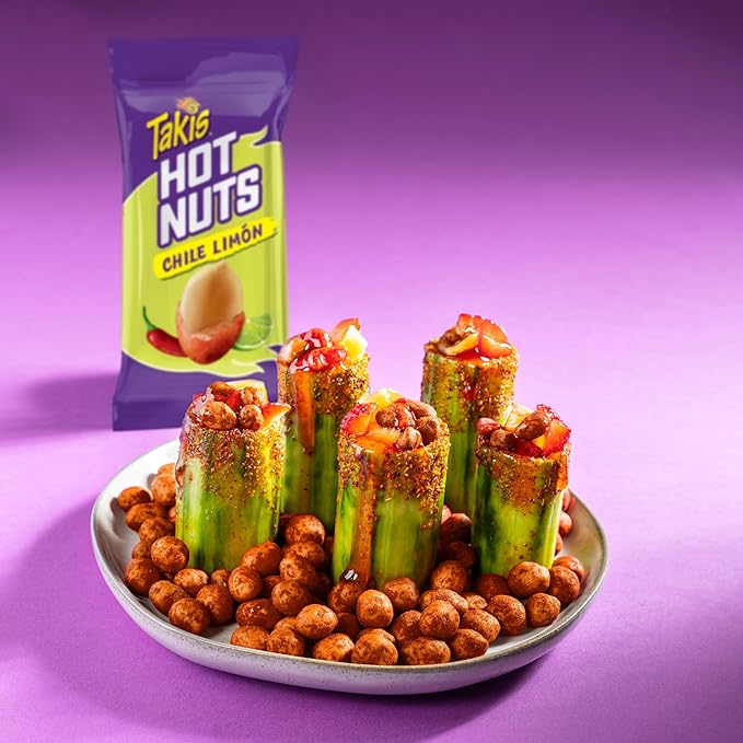 Takis Chile Limon Hot Nuts 15.02 oz Sharing Size Resealable Bag, Chili Pepper & Lime Flavored Mild Spicy Double-Crunch Peanuts