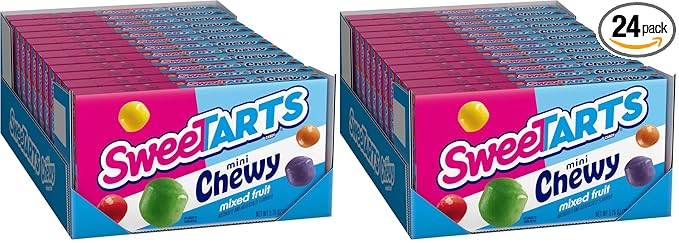 SweeTARTS Mini Chewy Candy, 3.75 Ounce Theater Candy Boxes (Pack of 24)
