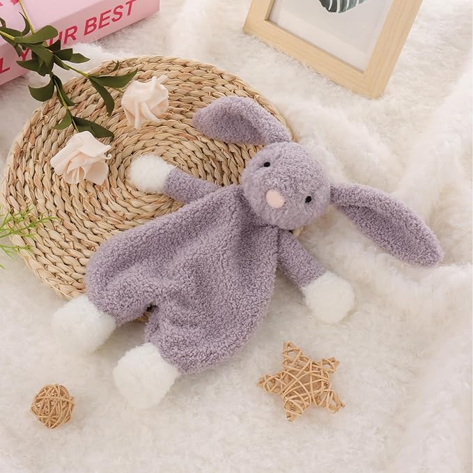 Apricot Lamb Bunny Snuggler Blanket Soft Loveys for Babies, Security Blanket for Baby Boy and Girl, for Infant and Toddlers