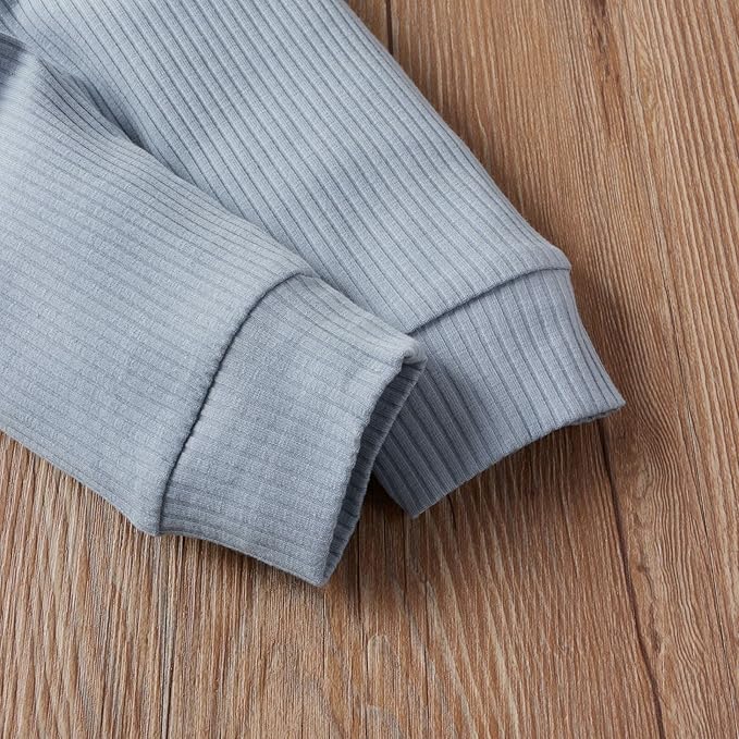 CIYCUIT Newborn Baby Boy Clothes Ribbed Knit Long Sleeve Bodysuit Pants 2-Piece Fall Winter Outfits