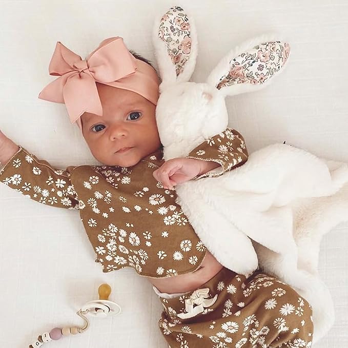 MON AMI Princess Bunny Baby Security Blanket | Soft Plush Lovey for Infants & Toddlers | 15" Snuggle Comforter | Newborn Essential