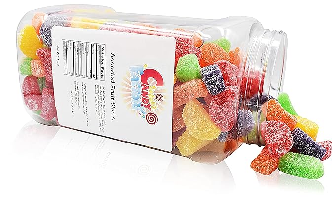 Sarah's Candy Factory Assorted Fruit Slice (5 Lbs in Jar)
