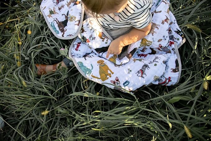 Little Unicorn Original Premium Cotton Quilt | Multi-Layered & Extra-Soft Muslin Fabric |for Babies & Toddlers (Woof)