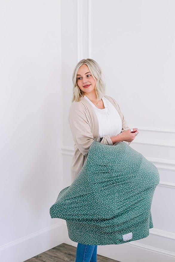 Copper Pearl Multi-Use Cover: Car Seat Covers, Nursing Cover, and Stroller Cover for Sun - Stretchy Fabric, All-Season Use, Stylish Designs, Easy Access for Moms - Juniper