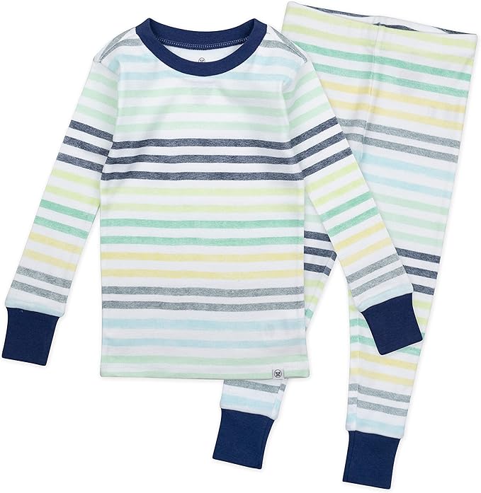 HonestBaby 2-Piece Pajamas Sleepwear Pjs 100% Organic Cotton for Baby, Toddler, Kids, Boy