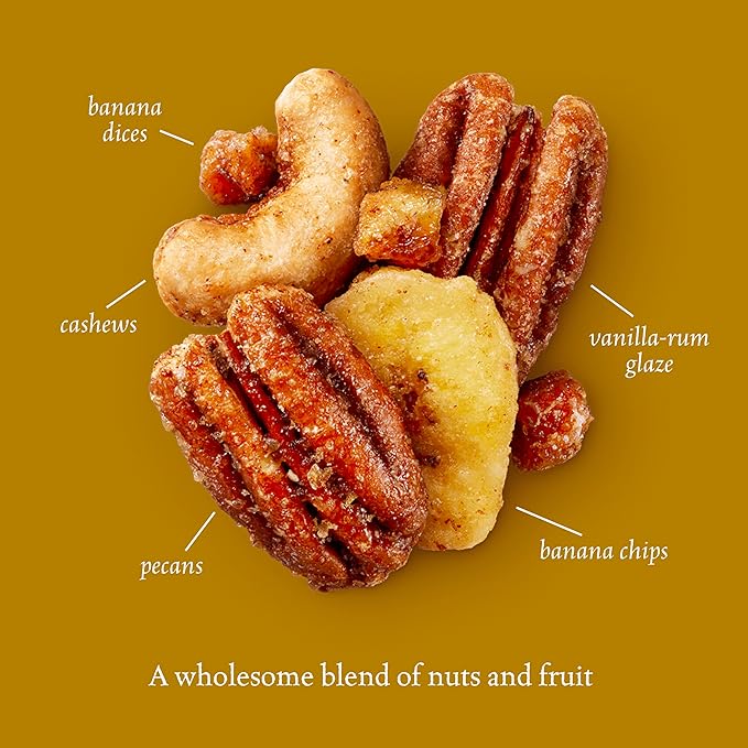 Sahale Snacks Glazed Mix, Banana Rum Pecans, 24 Ounce