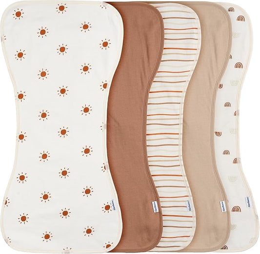 Gerber Baby Unisex Burp Cloths 60-Pack, Rust Tan, Size 10.5" x 21"