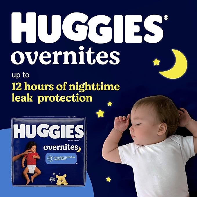 Huggies Overnites Size 3 Overnight Diapers (16-28 lbs), 58 Ct