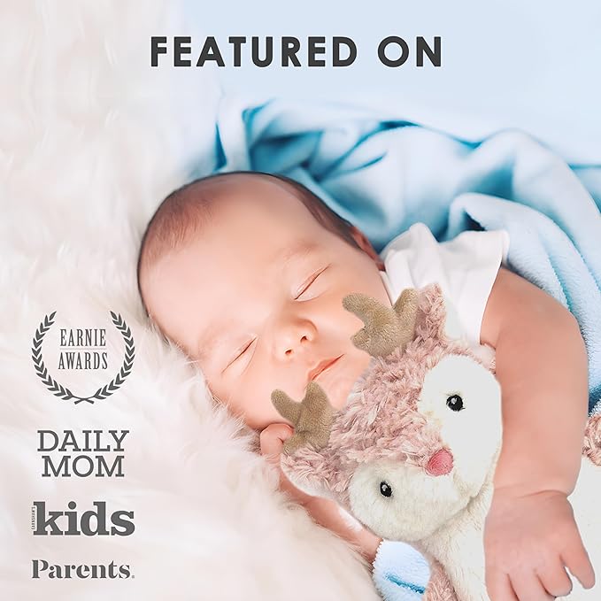 MON AMI Noelle Reindeer Plush Lovey for Babies – 15”, Security Blanket for Newborns, Baby Snuggle Toy