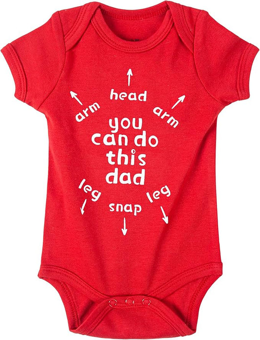 Cnins Funny Baby Bodysuit & Daddy Matching Cotton Outfit for Wild One 1st Birthday, Unisex Newborn Infant Clothes 0-24M