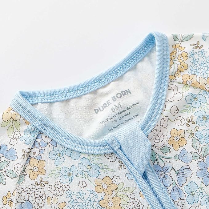 pureborn Baby Boys Girls Sleeper Snug Fit Viscose from Bamboo Pajamas 0-24 Months