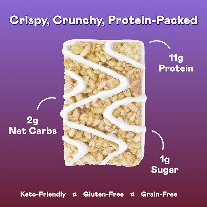 MAGIC SPOON Treats - High Protein, Low Carb, Keto Friendly, Low Sugar, Gluten Free, Crispy Protein Bar Cereal Bar, On-The-Go Healthy Snack (Salted Caramel, 16 Bars)