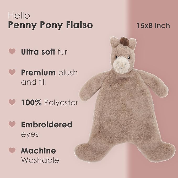 MON AMI Penny The Pony Plush Lovey for Babies – 15” | Security Blanket for Newborns