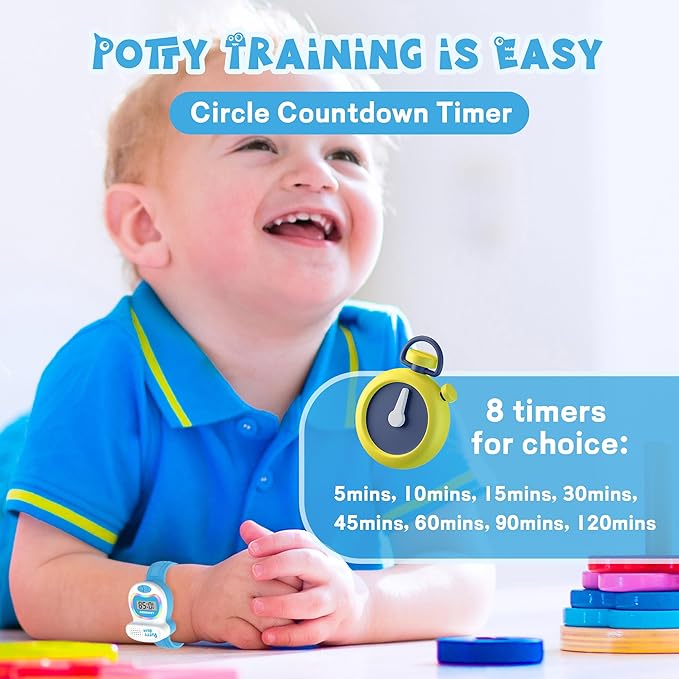 Kids Watch Potty Training Watches for Boys and Girls, Potty Timer Toilet Shape and LED Colorful Lights, Music Reminds Kids It's Time to Go to The Bathroom, Fun Gift for Moms and Toddlers