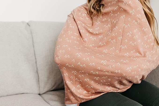Baby Car Seat Cover Canopy and Nursing Cover Multi-Use Stretchy 5 in 1 Gift Rocky by Copper Pearl