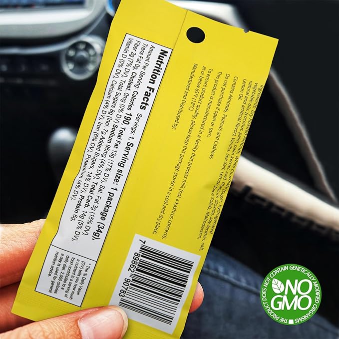 Skinny Coated Almonds Lemon Joy Snacks, Lemon Flavored Healthy Chocolate Snacks in Bulk - Skinny Almonds, Kosher, Gluten Free Sweet Snacks for Adults, 1.2Oz p/Bag, 6 Pack