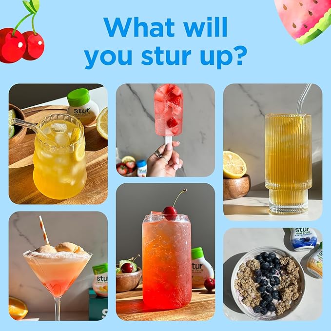 Stur Electrolyte Water Enhancer | Sweetened with Stevia | High in Vitamin C & Antioxidants | Sugar Free | Zero Calories | Keto | Vegan | 5 Bottles, Makes 90 Drinks (Black Raspberry)