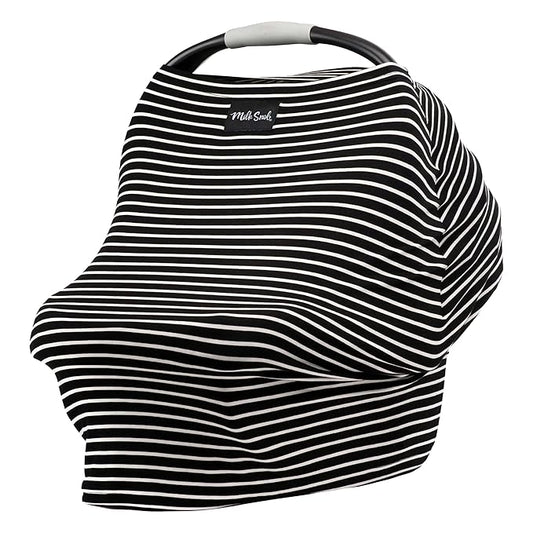Milk Snob Original 5-in-1 Cover - Nursing Cover for Breastfeeding - Baby Car Seat Cover, Carseat Canopy & Stroller - Essential All-in-One Cover - Gift for Mom, Baby (Modern Stripe)