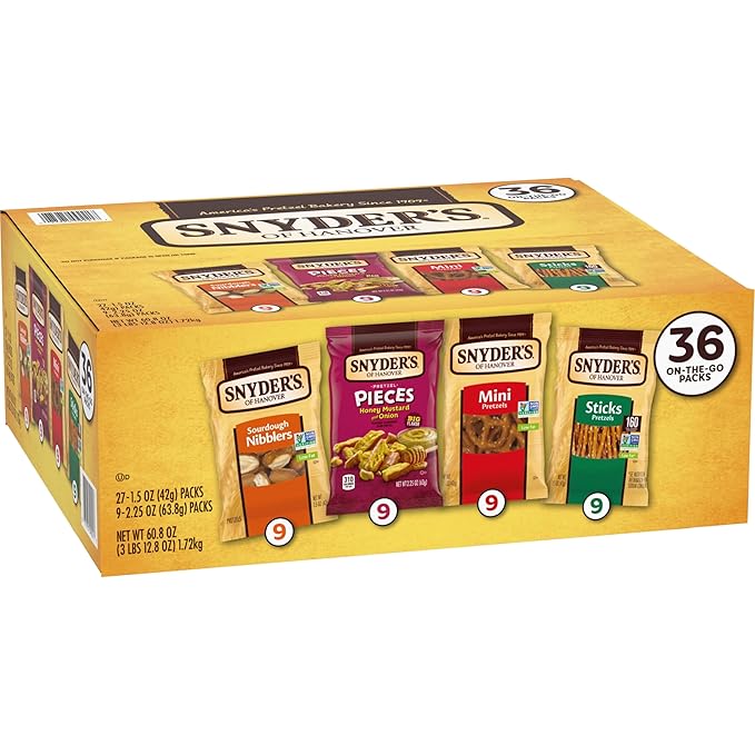 Snyder's of Hanover Variety Pack Pretzels, 36 Count Variety Pack (Pack of 36)