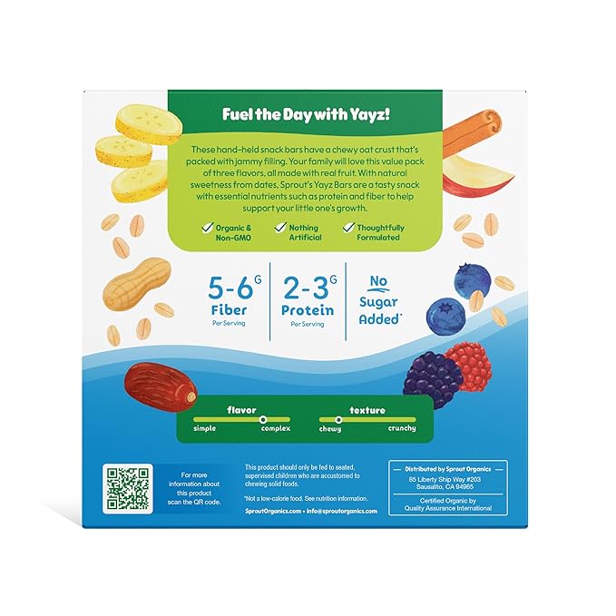 Sprout Organics, Toddler Snack Bars, Variety Pack, 15 Individual Bars 1 oz Each (6-boxes)