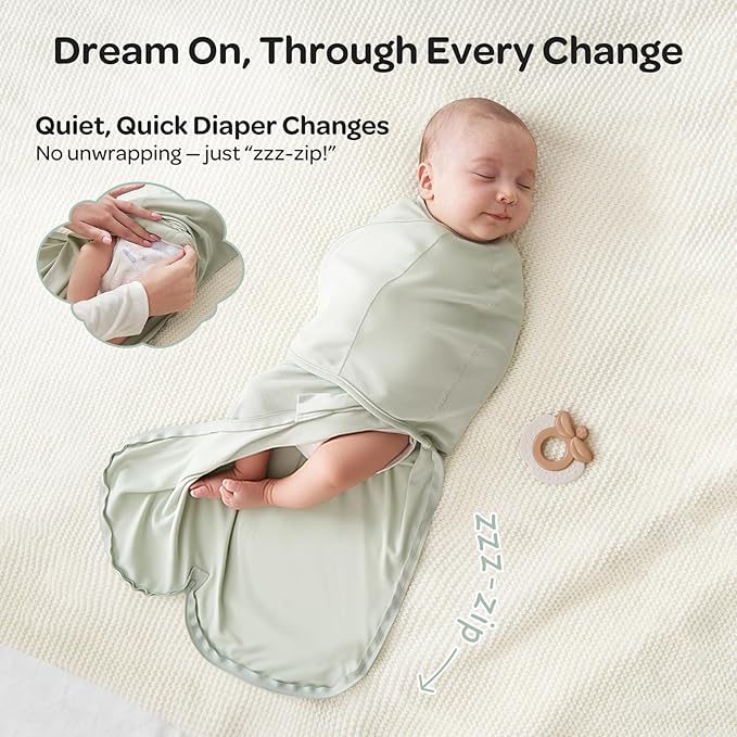 Momcozy Swaddles for Newborns, Quiet Fastner Suitable for Infant 0-3 Months, New-Parent-Friendly Swaddle Sack, Reduce Startle Reflex, Newborn Boys Girls Registry Essentials, 2-Pack, Serenity